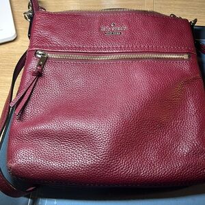 Kate Spade Maroon pebble leather Crossbody quick list as is